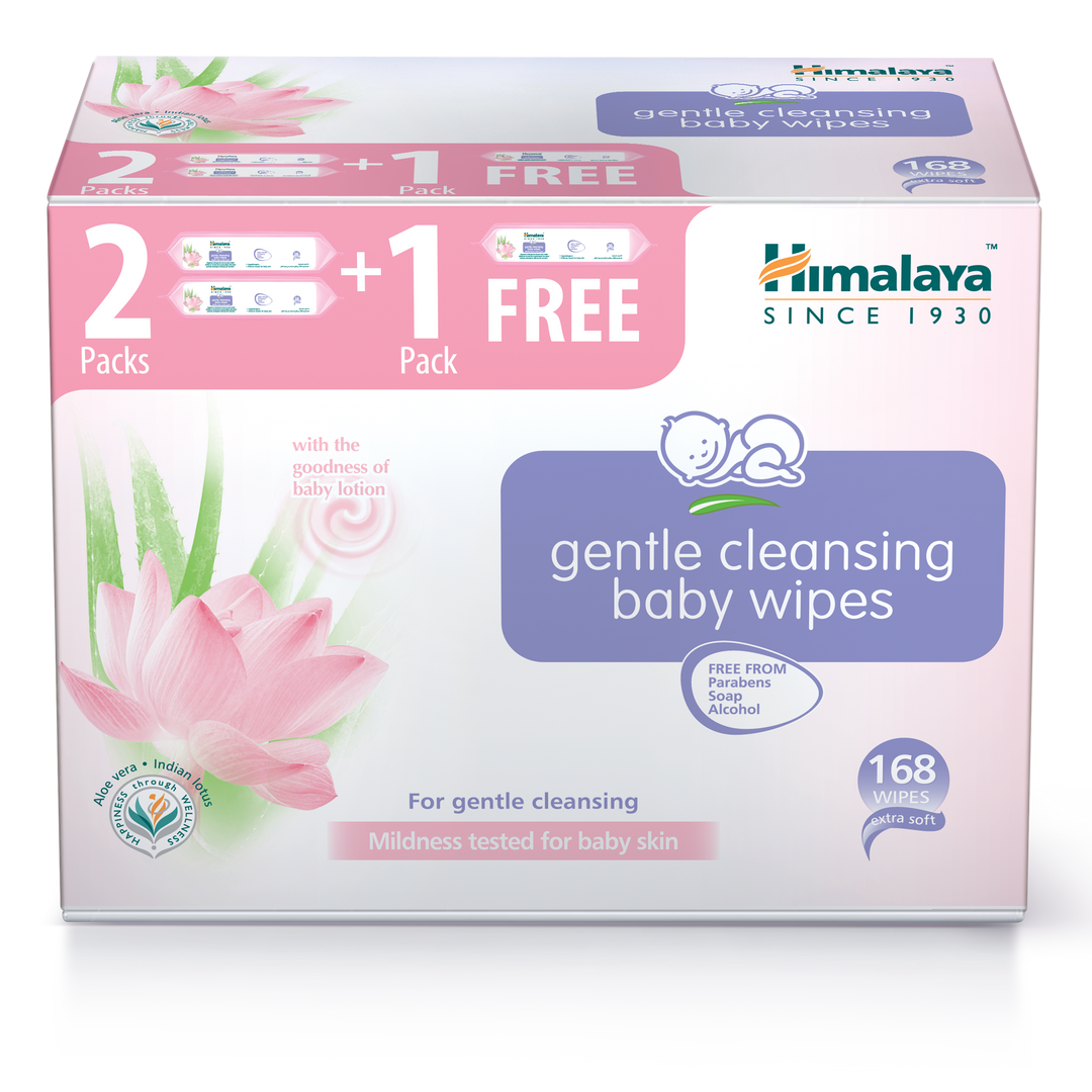 Gentle Cleansing wipes, Pack of 3 (2+1 Free) - 168 Wipes