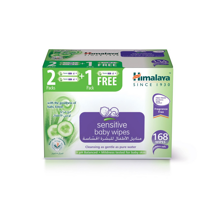 Sensitive Baby Wipes 56 Sheets 2+1 Free