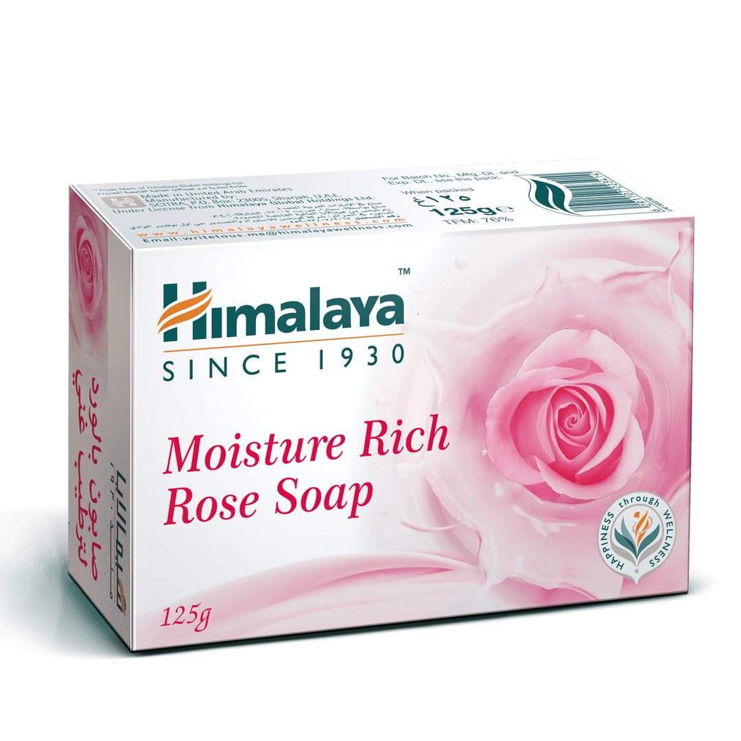 Himalaya Moisture Rich Rose Soap 125g - Hydrates & Soothes the Skin