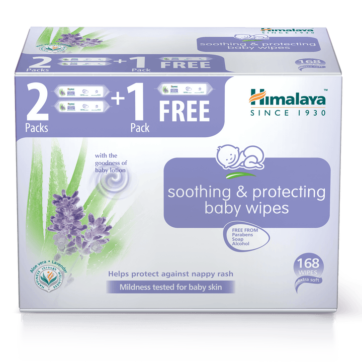 Soothing & Protecting wipes, Pack of 3 (2+1 Free) -168 Wipes