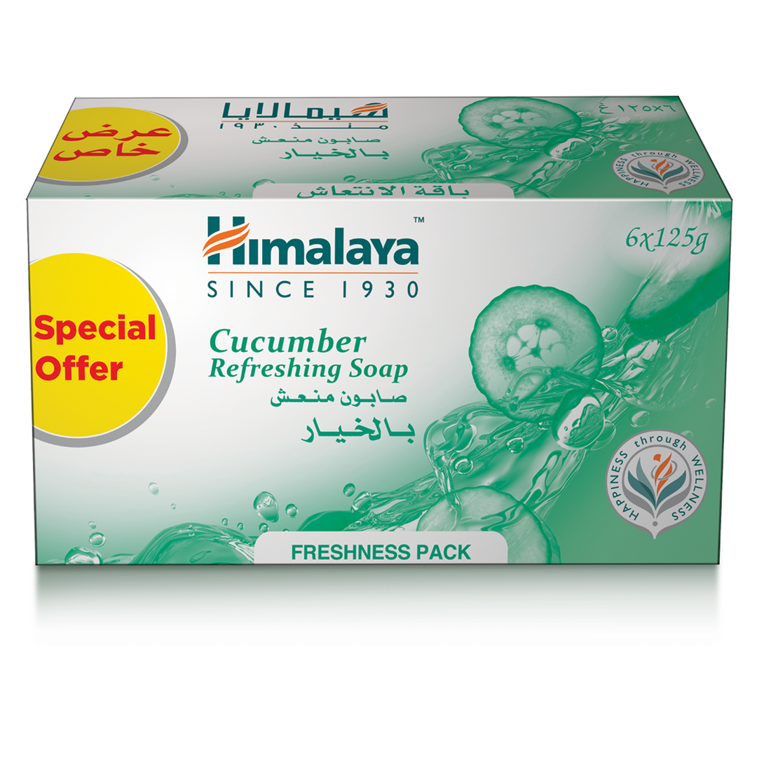 Himalaya Cucumber Refreshing Soap 6x125g - Refreshes & Nourishes Skin